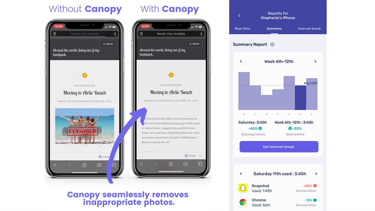 Родительский контроль Canopy удаляет плохие фотографии